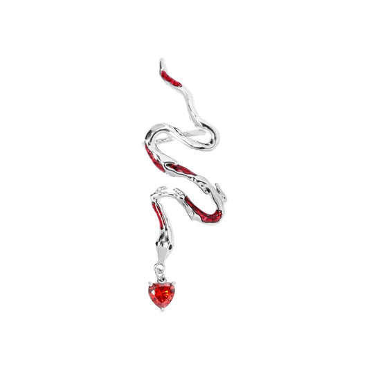 Gothic Style Red Snake Rhinestone Stud Earrings