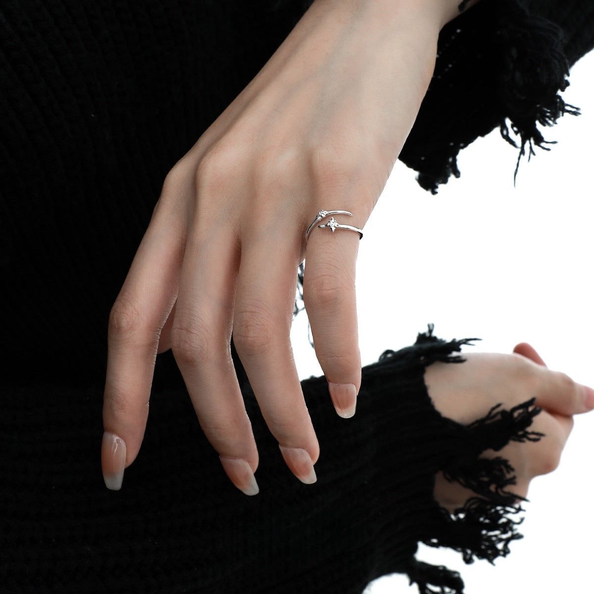 S925 Silver Designer Star Thumb Ring