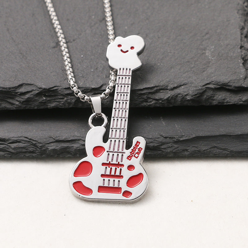 Chic Red Guitar Style Necklace Series