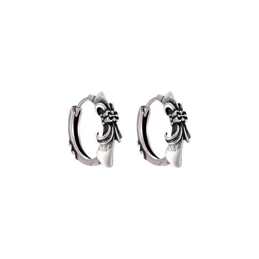 Goth Unisex Vintage Iris Hoop Earrings