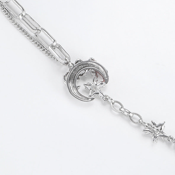 Gothic Style Red Moon Shining Star Asymmetrical Earrings