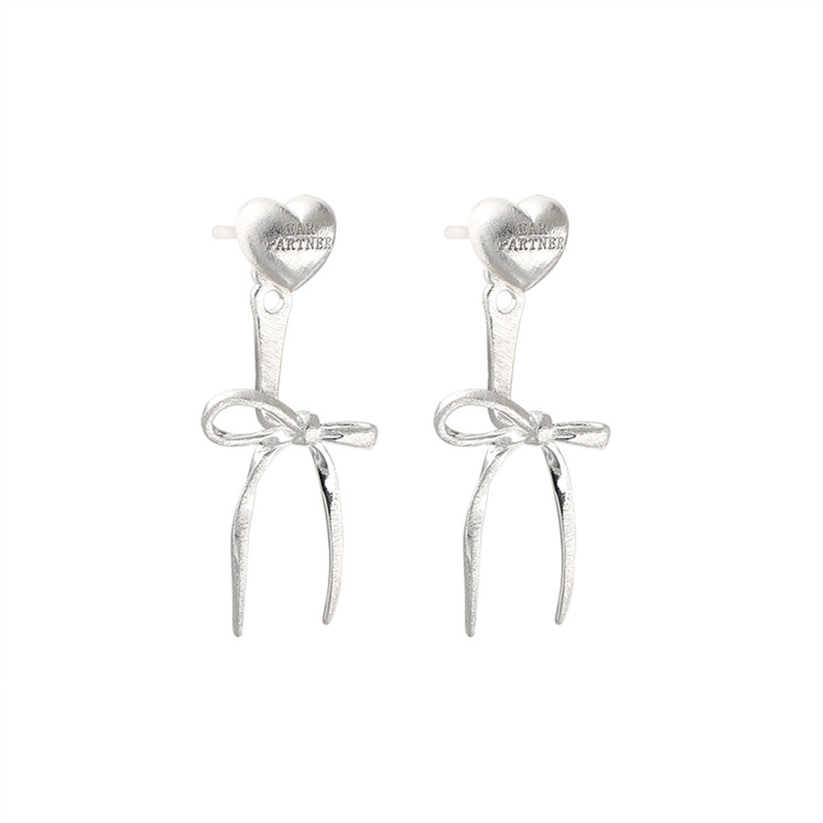 Sweet Heart & Bow Stud Earrings