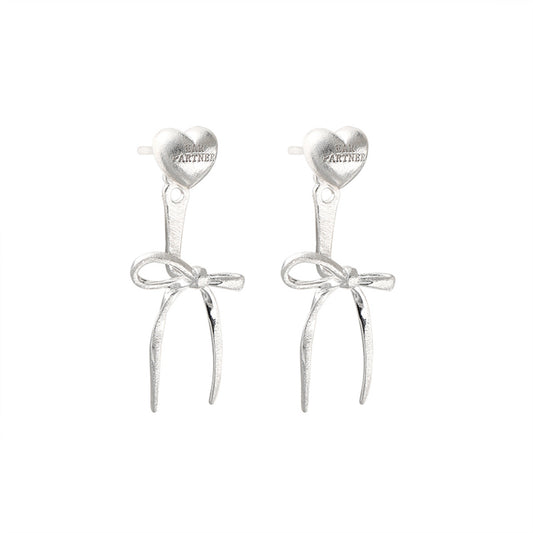 Sweet Heart & Bow Stud Earrings
