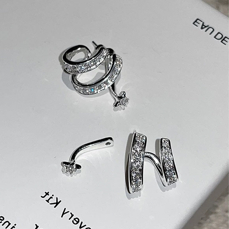 Designer Meteorite Star Zircon Earrings