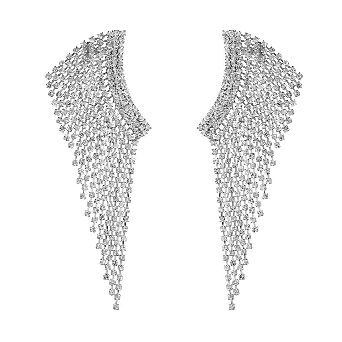 Elegant Alloy Full Drill Rhinestone Wing Shape Earring