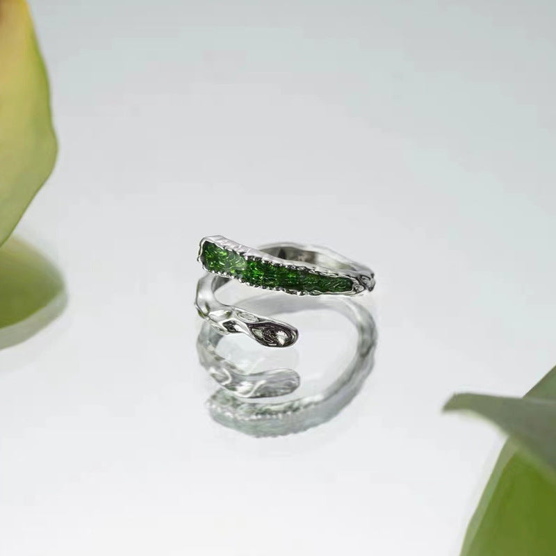Designer Unisex Slytherin Schlangen offener Ring