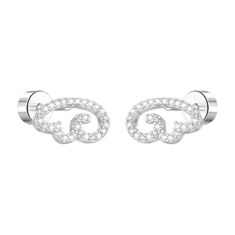 Sweet & Cool Little Angel Wing Stud Earrings