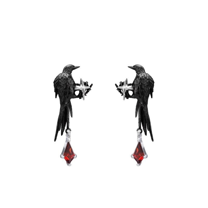 Goth Vampire Raven King Earring