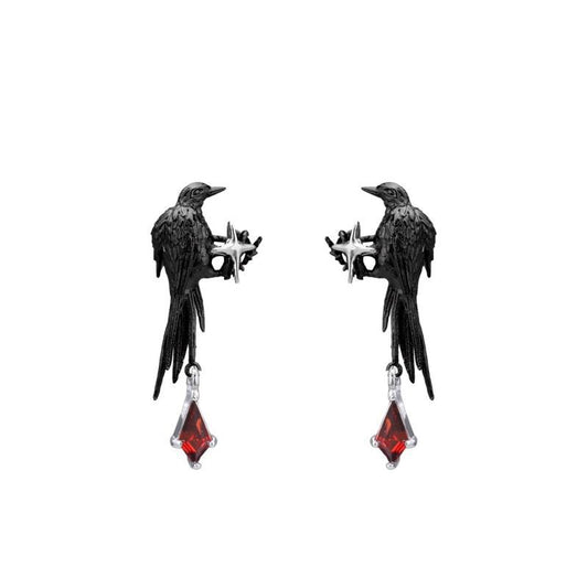 Goth Vampire Raven King Earring