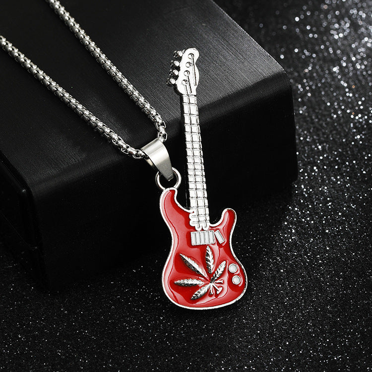Chic Red Guitar Style Necklace Series