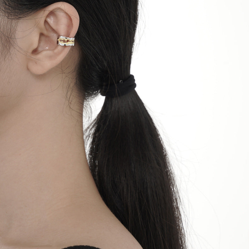 Süßer, cooler Ohrclip für Mädchen aus S925 Sterlingsilber, gelb (einzeln)