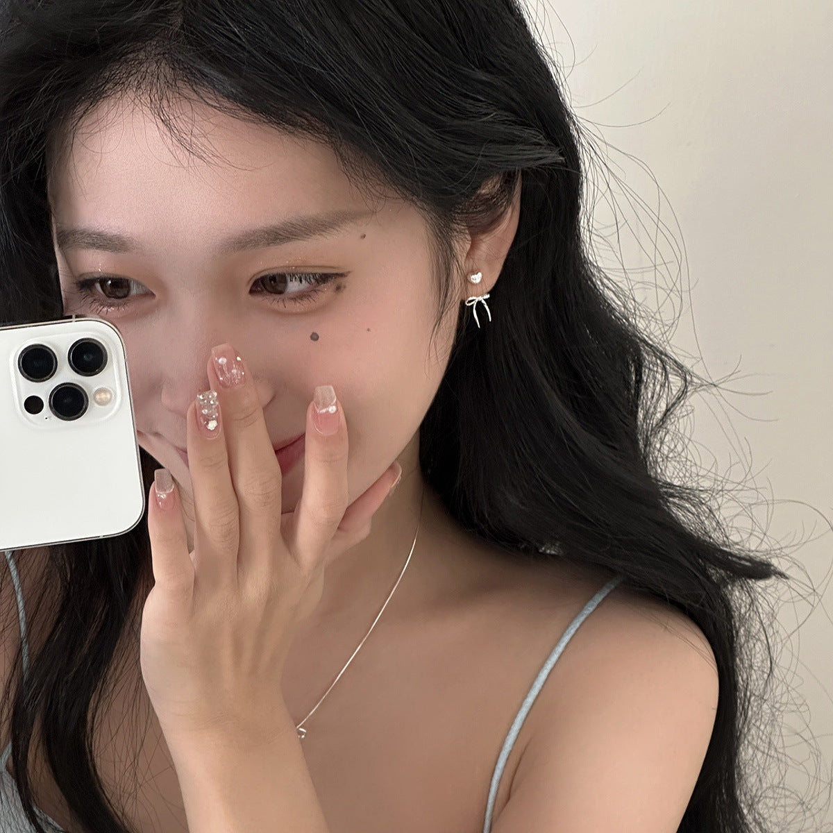 Sweet Heart & Bow Stud Earrings