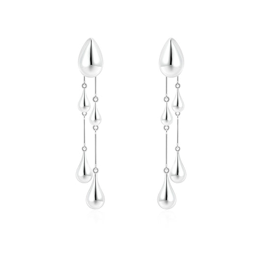 Designer-Ohrstecker mit Quasten vorne und hinten