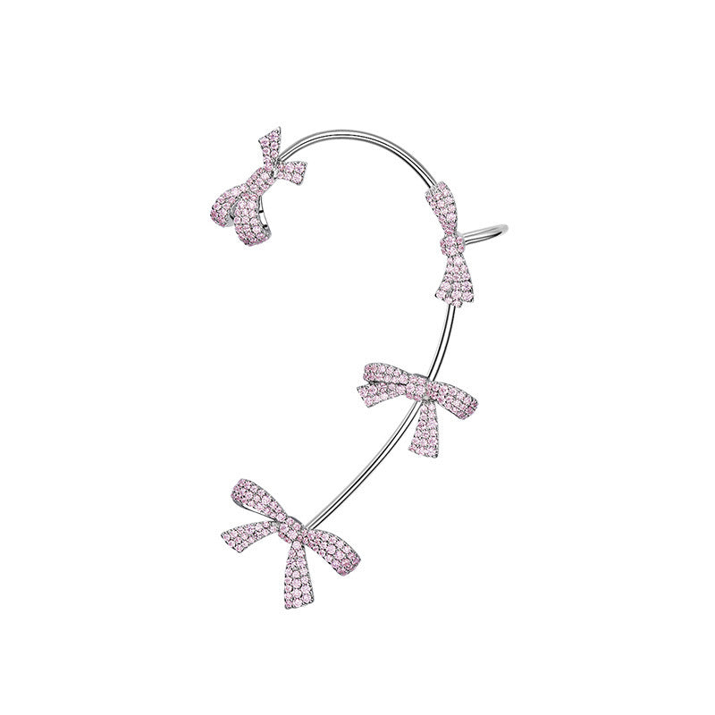 Süße Mädchen Strass Schleife Ohr Manschette