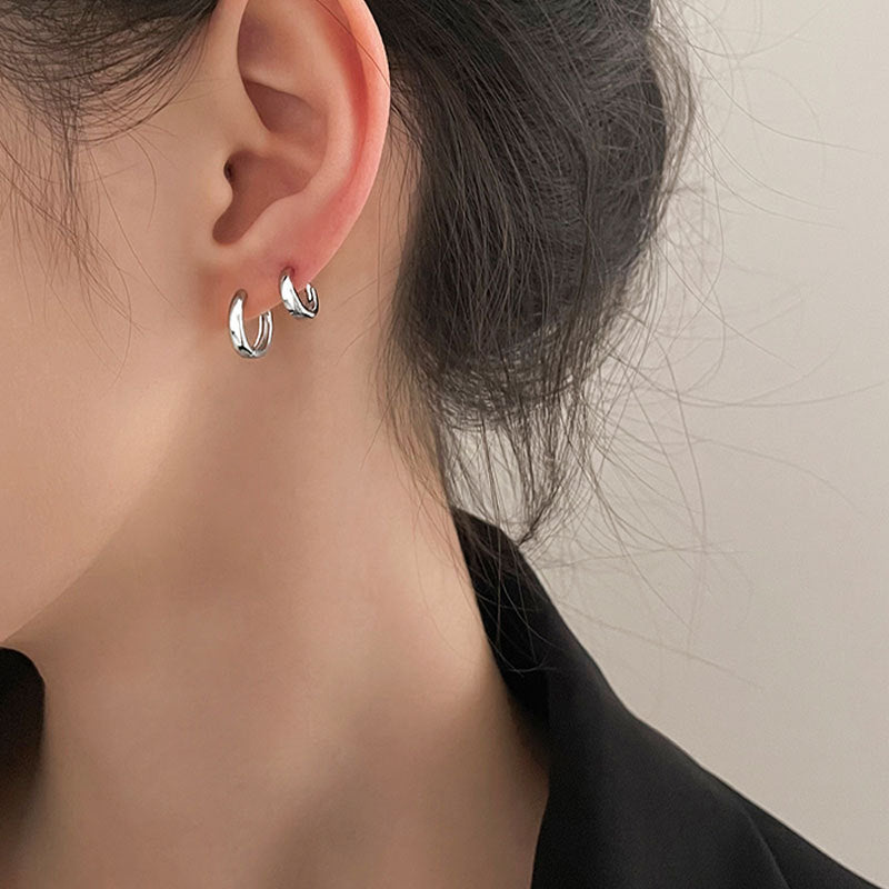 Schlichte S999 Silber Unisex Creolen