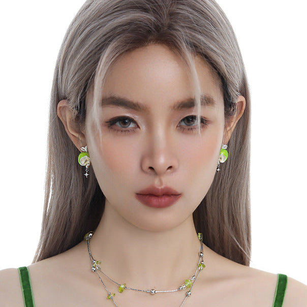Y2K Sweet Green Apple Stud Earring
