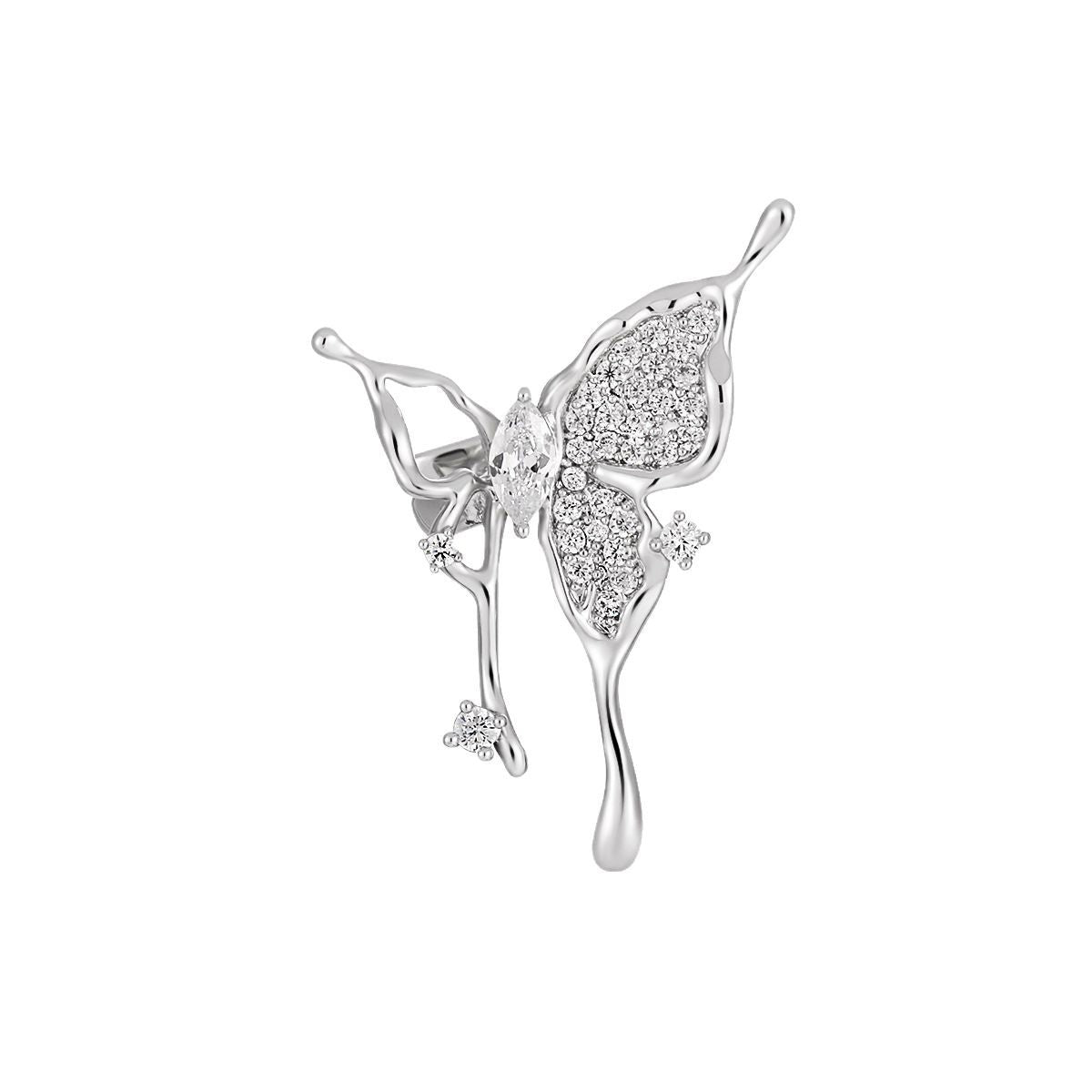 Shining Rhinestone Butterfly Ear Cuffs