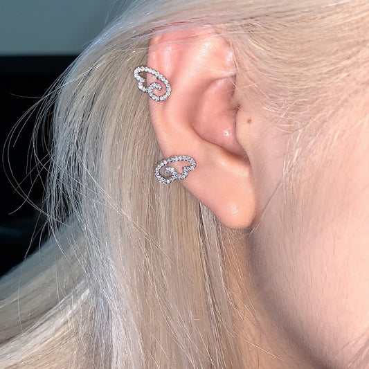 Sweet & Cool Little Angel Wing Stud Earrings