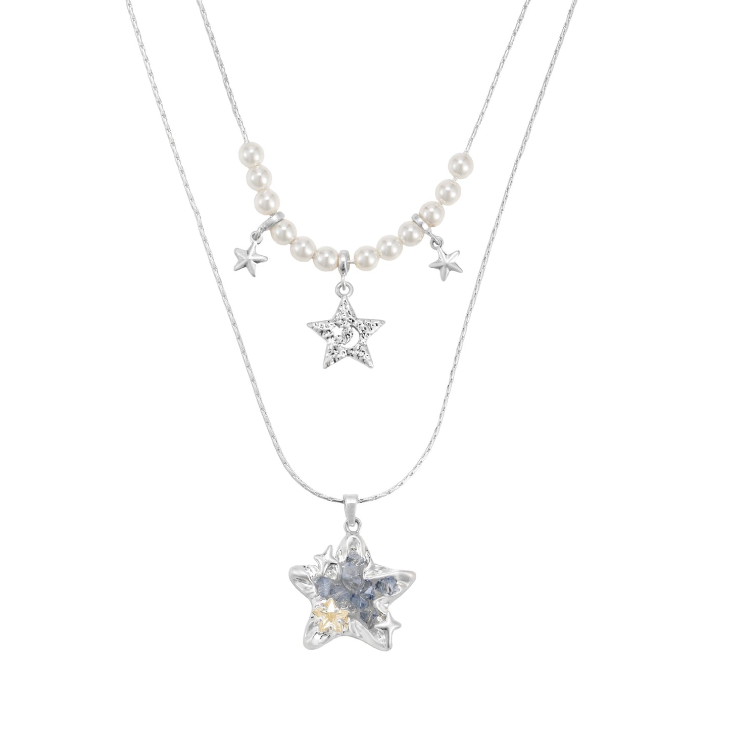 Y2K Fresh Shining Star Double Layer Necklace