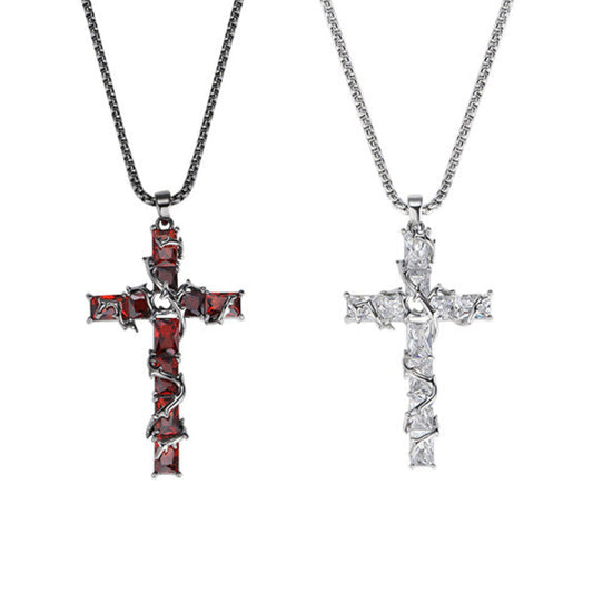Goth Thorn Cross Necklace