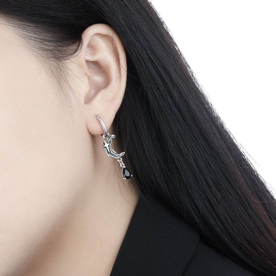 Unisex Vintage Sun & Moon Asymmetrical Earrings