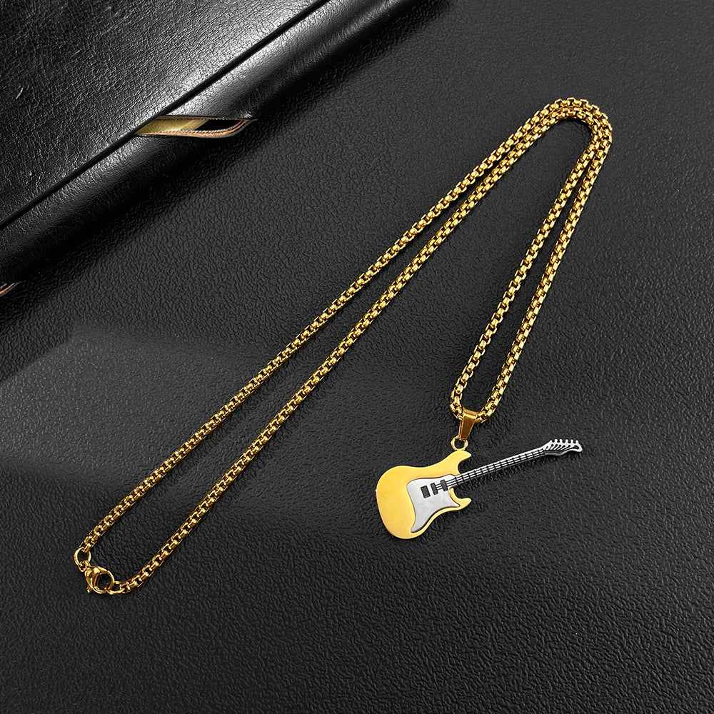 Stainless Steel Guitar Necklace