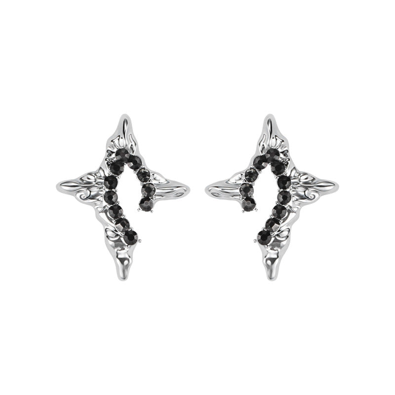 Boucles d'oreilles clous étoiles Cyber-Gothiques
