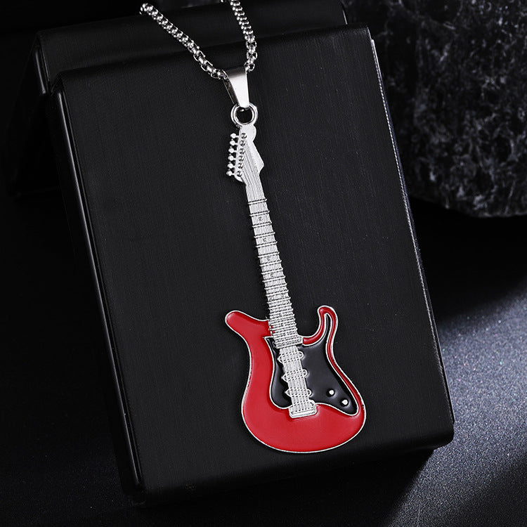 Chic Red Guitar Style Necklace Series