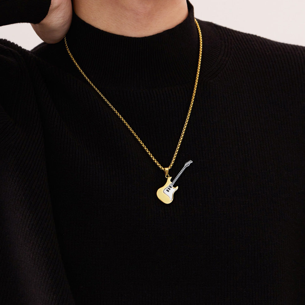 Stainless Steel Guitar Necklace