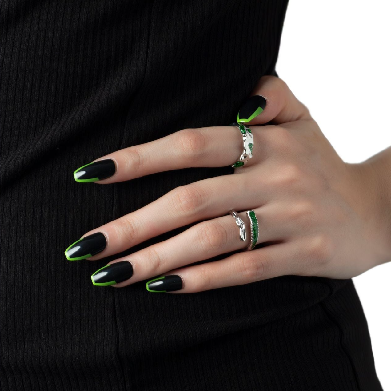Designer Unisex Slytherin Schlangen offener Ring
