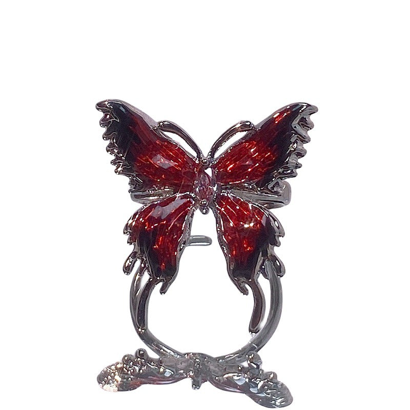 Gothic Retro Roter Schmetterling Ring