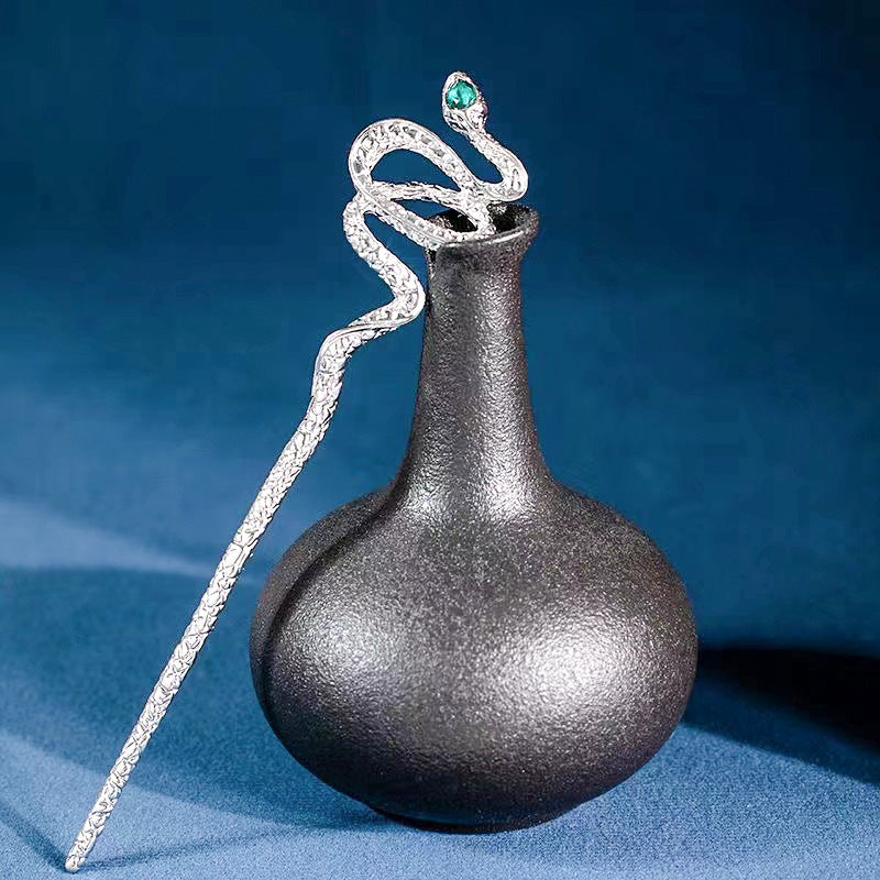 Y2K Damen Einzigartige flache Schlangenhaarnadel