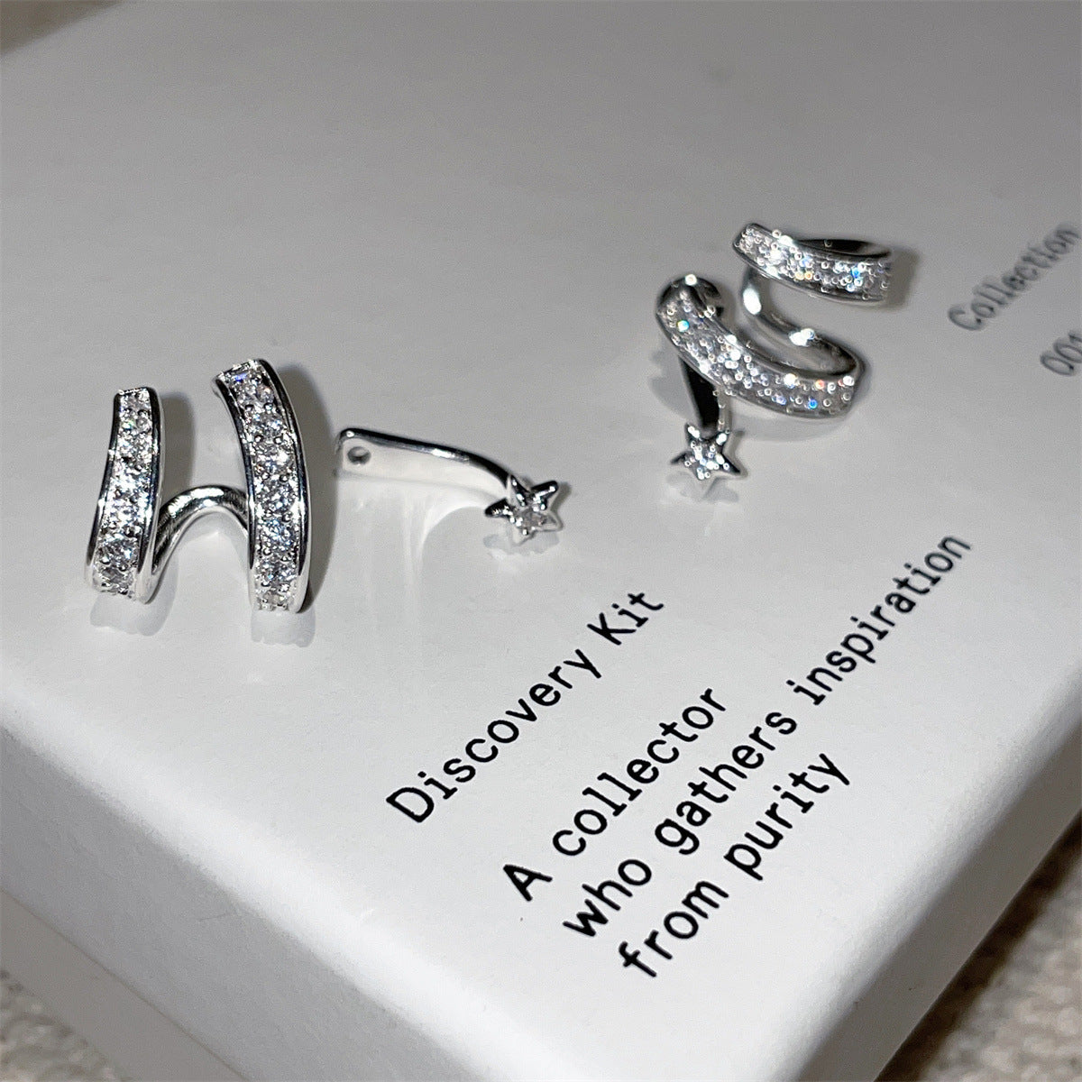 Designer Meteorite Star Zircon Earrings
