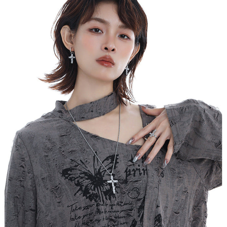Goth Thorn Cross Necklace