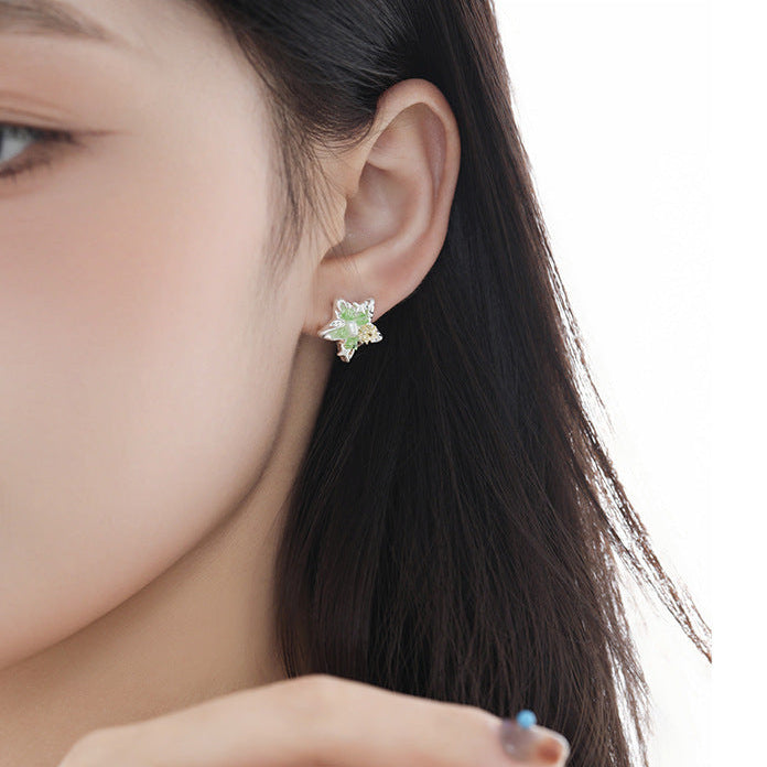 Y2K Green Star Stud Earrings
