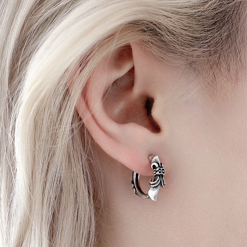 Goth Unisex Vintage Iris Hoop Earrings