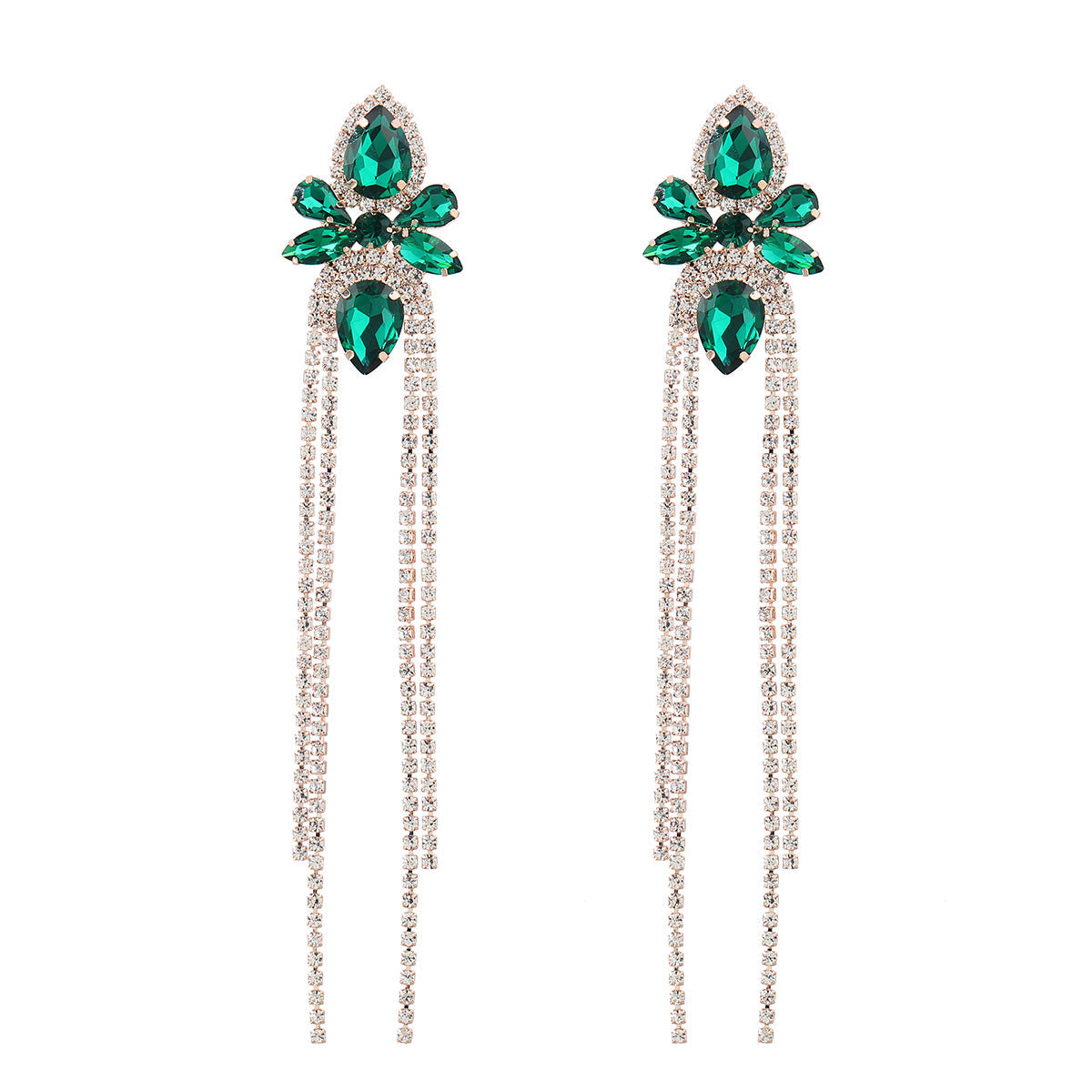 Strass Blumen Geometrische Quaste Ohrringe frauen Übertrieben Elegante Baumeln Ohrringe Bankett Schmuck Zubehör