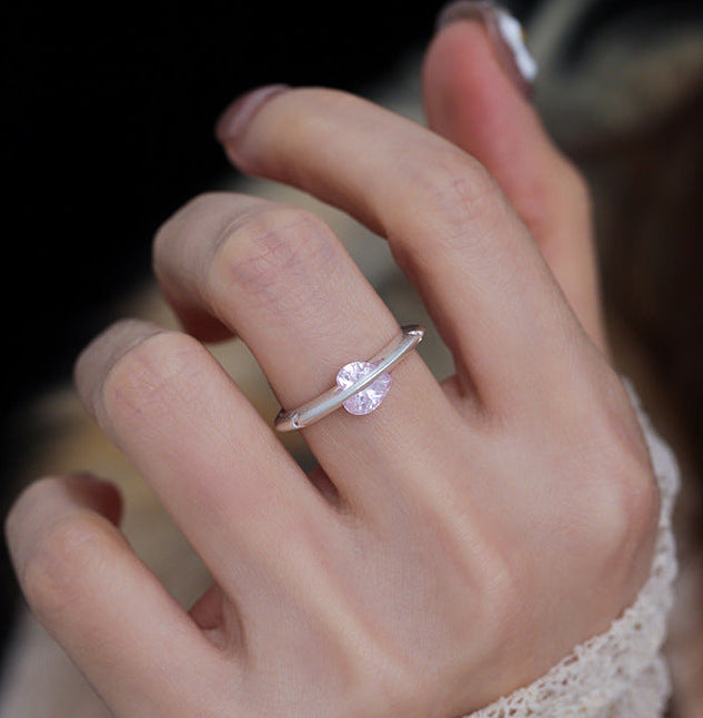 Designer Pink Heart Rotable Ring