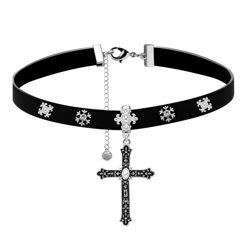 Y2K Gothic Punk Cross Rhinestone Asymmetrical Earrings