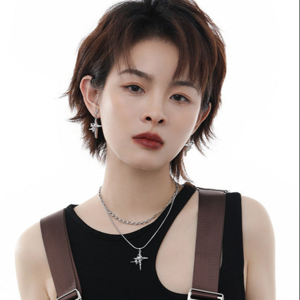 Y2K Four-pointed Star Earrings