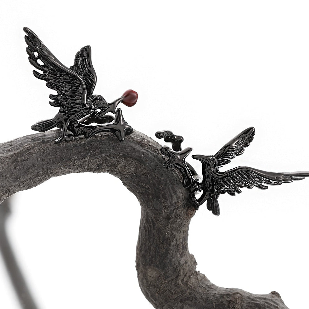 Goth Dark Raven Resin Ear Cuff