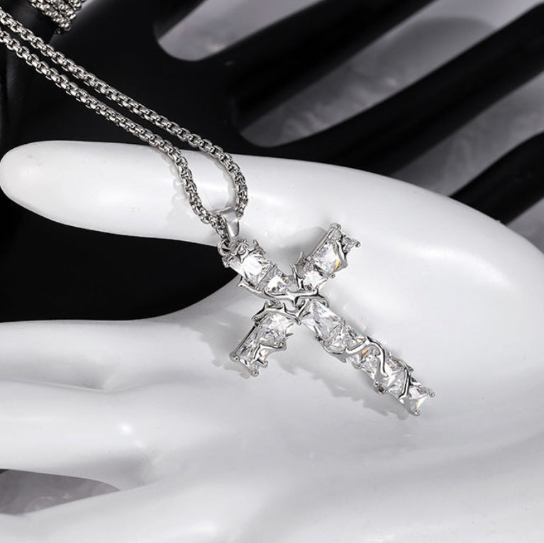Goth Thorn Cross Necklace