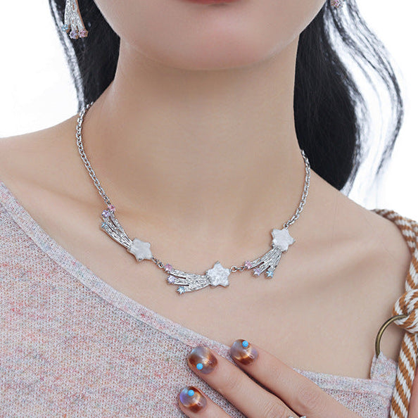 Y2K Goth Scarlet Black Meteor Necklace