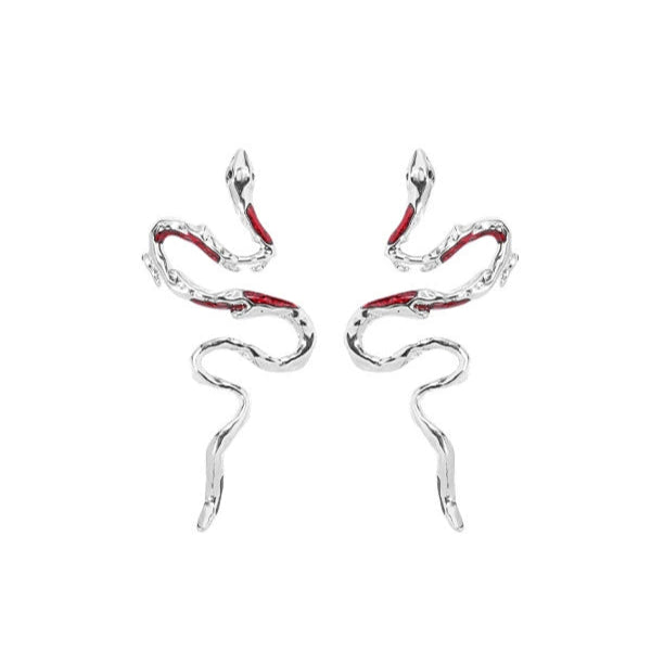 Schicke Ohrstecker mit Schlangen-Motiv in Blau