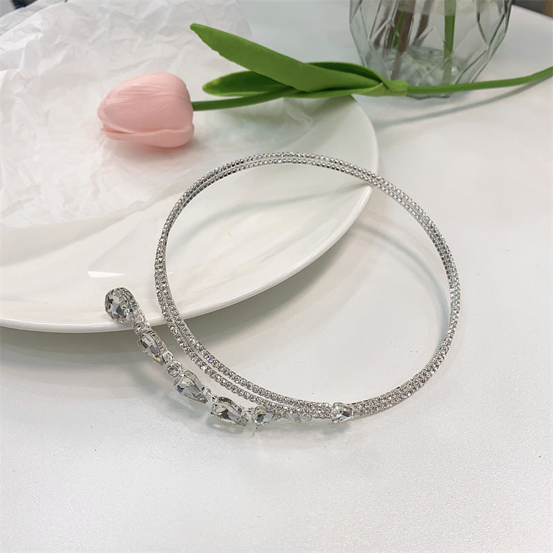 Shining Designer Rhinestone Multilayer Pendant Necklace