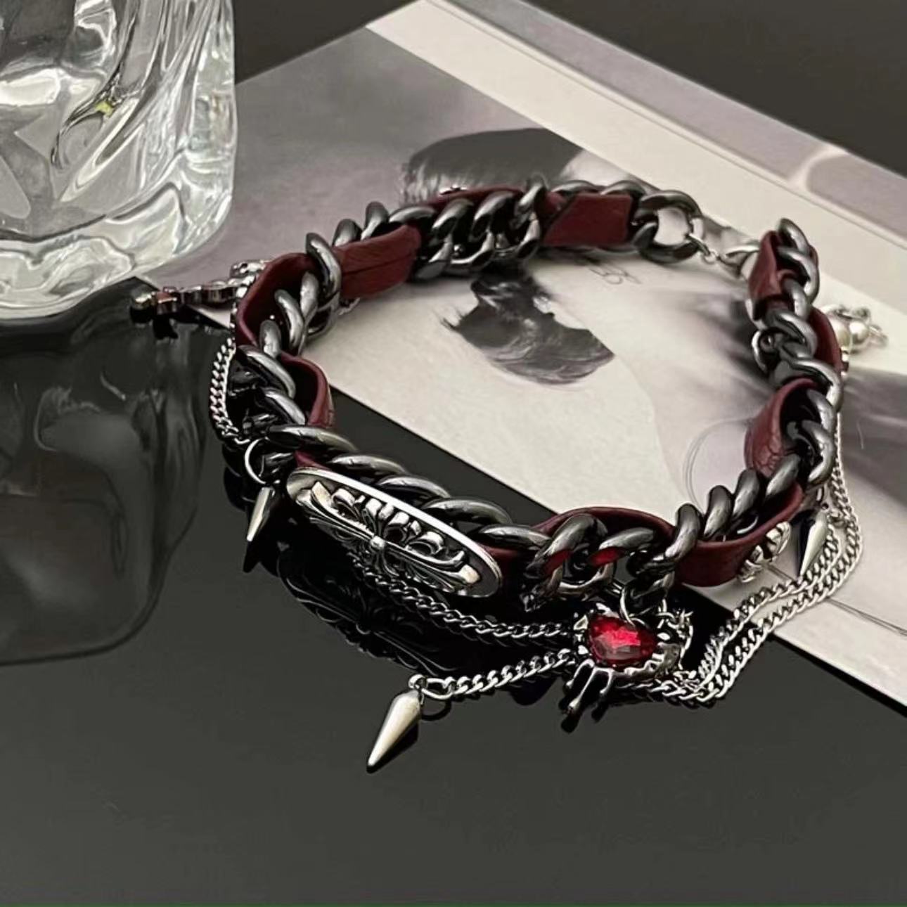 Chic Vintage Gothic Love Necklace & Bracelet