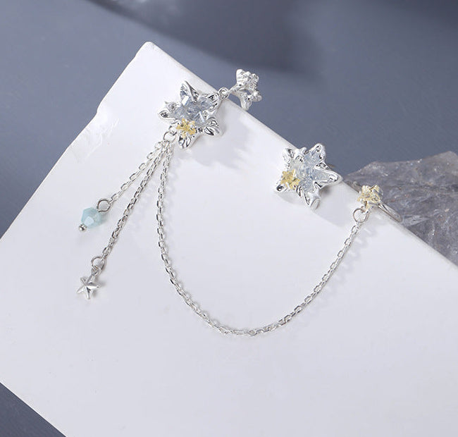 Y2K Designer Grey Star Asymmetrical Earrings