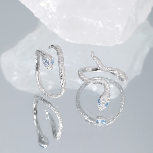 S925 Silver Designer Snake Adjustable Rings