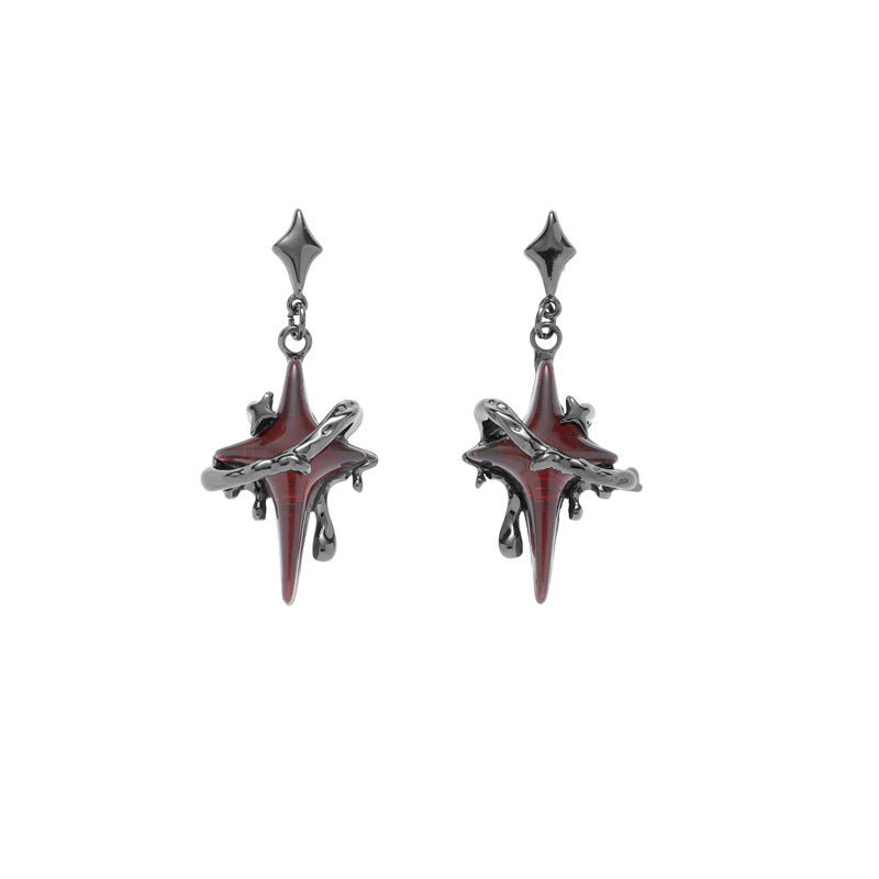 Gothic Style Simple Bloody Star Vintage Stud Earring