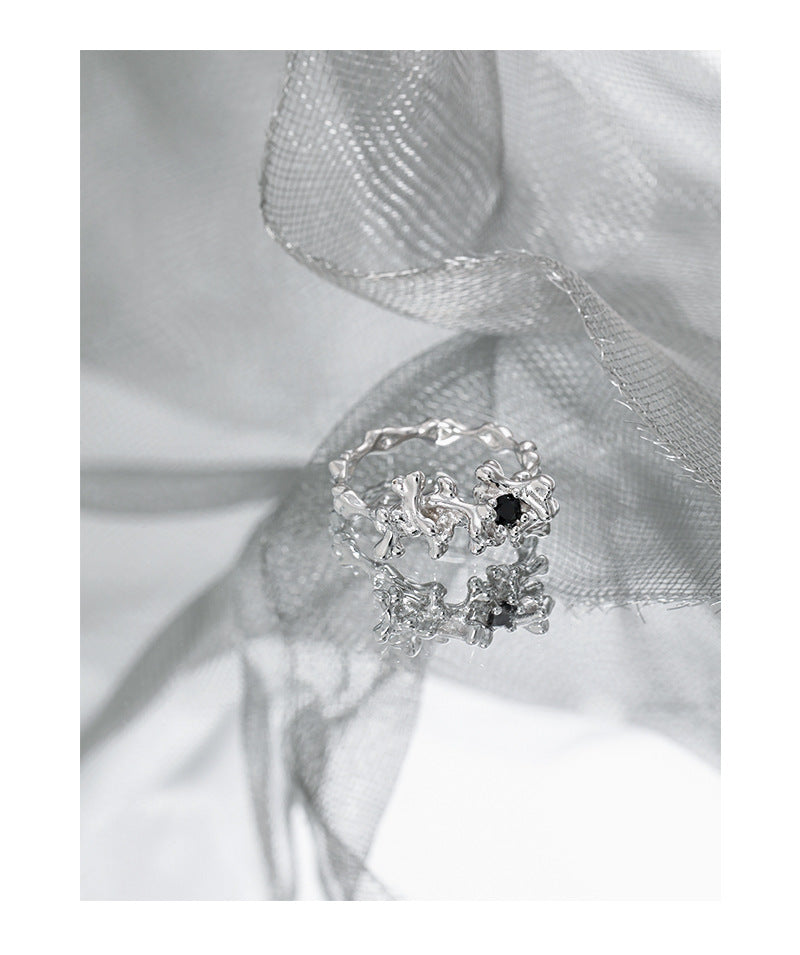 Designer Women Textured Irregular Shape Ring